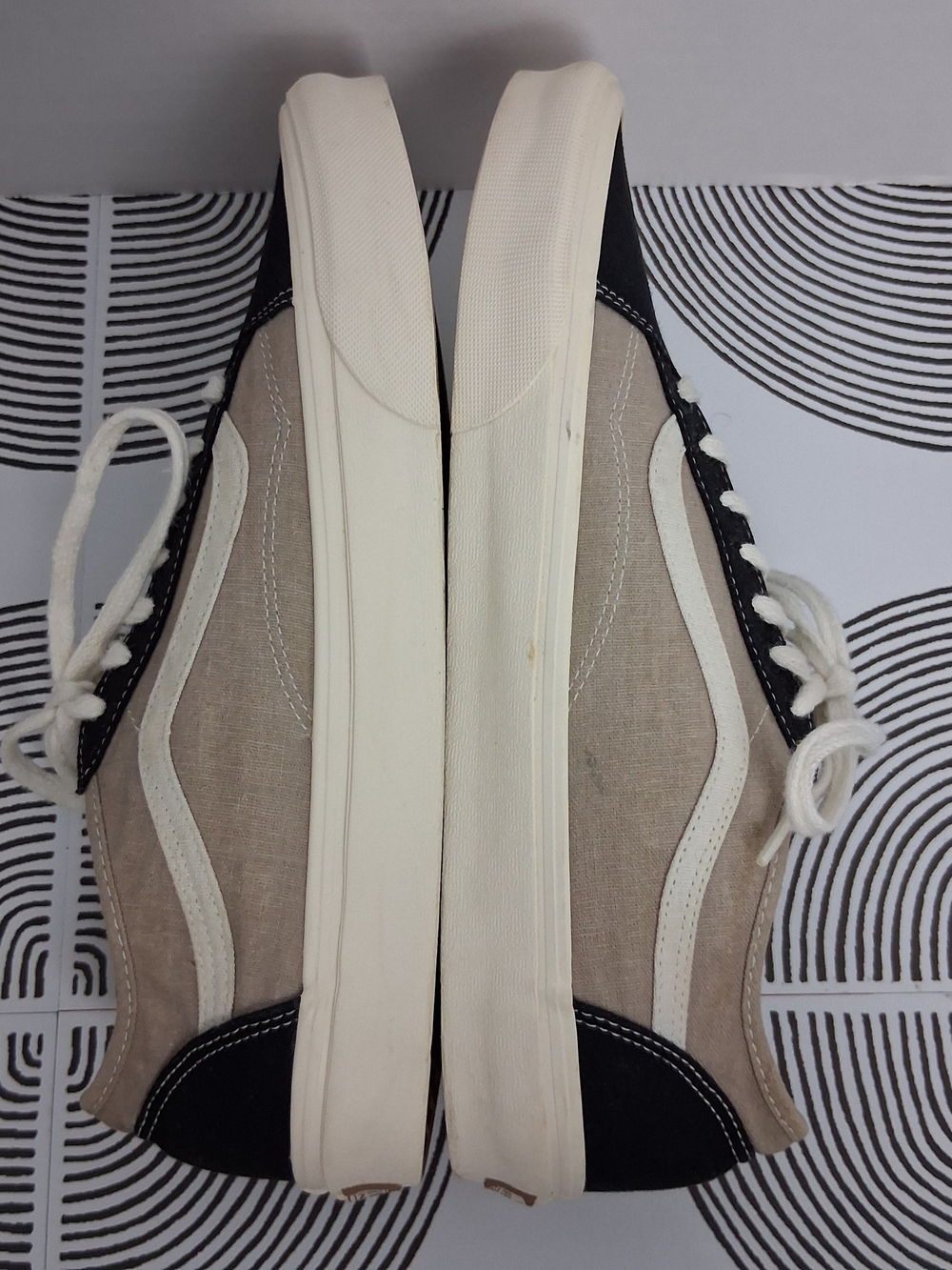 Vans Old Skool Mens 12 Black/Tan Tapered Eco Theory Multi Block SKT8R Sneakers - Picture 8 of 15